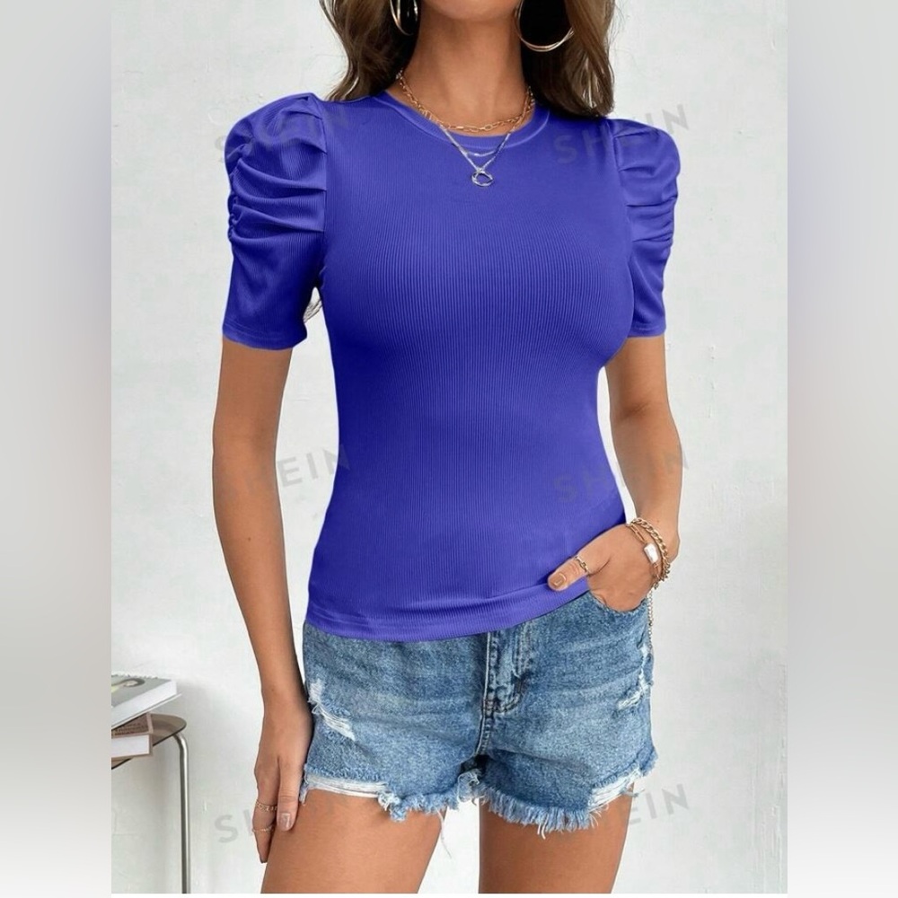 SHEIN Pretty Blue Blouse